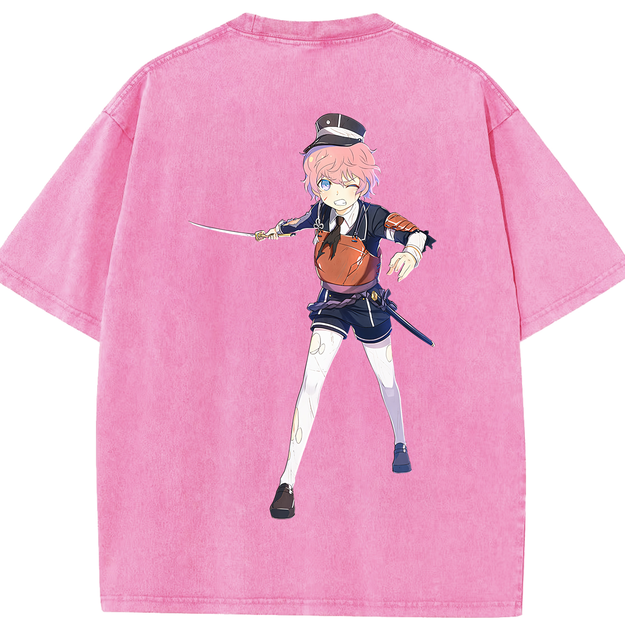 （画像用） 刀剣乱舞 Touken Ranbu 綿100% ヴィンテージ風 半袖Tシャツ（背面プリント）
